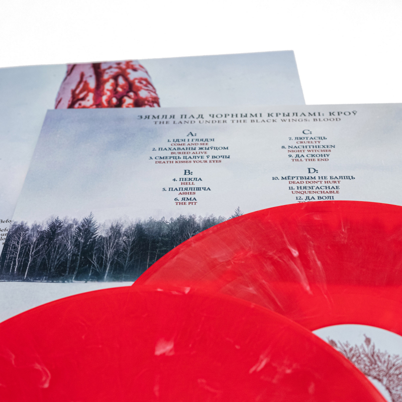 Dymna Lotva - Зямля Пад Чорнымі Крыламі: Кроў (The Land Under The Black Wings: Blood) Vinyl 2-LP Gatefold  |  Red/White Marble